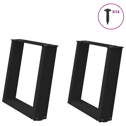 Soffbordsben U-formade 2 st svarta 50x(42-43) cm stål