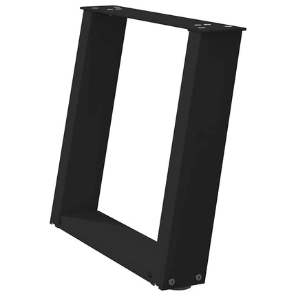 Soffbordsben U-formade 2 st svarta 50x(42-43) cm stål