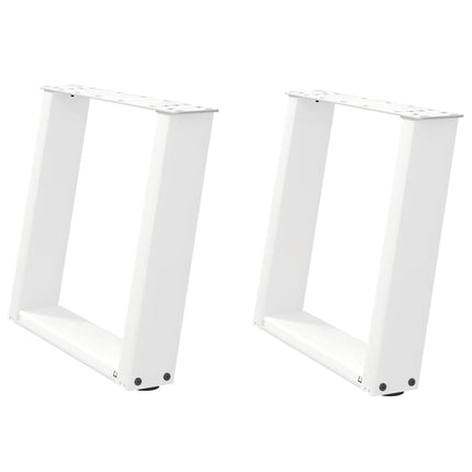 Soffbordsben U-formade 2 st vita 50x(42-43) cm stål