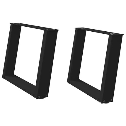 Soffbordsben U-formade 2 st svarta 60x(42-43) cm stål