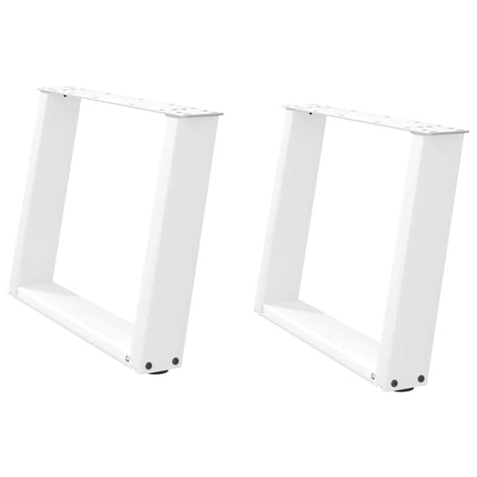 Soffbordsben U-formade 2 st vita 60x(42-43) cm stål