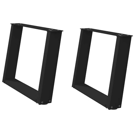Soffbordsben U-formade 2 st svarta 70x(42-43) cm stål