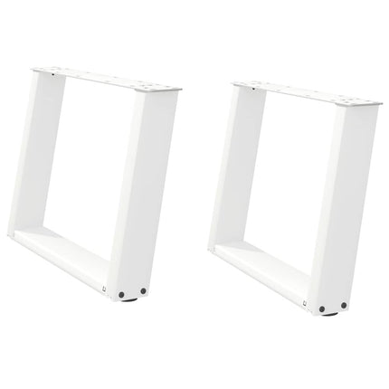 Soffbordsben U-formade 2 st vita 70x(42-43) cm stål