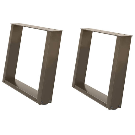 Soffbordsben U-formade 2 st naturstål 70x(42-43) cm stål