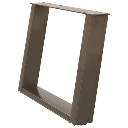 Soffbordsben U-formade 2 st naturstål 70x(42-43) cm stål