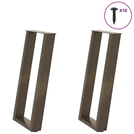 Konsolbordsben U-formade 2 st naturstål 28x(72-73) cm stål