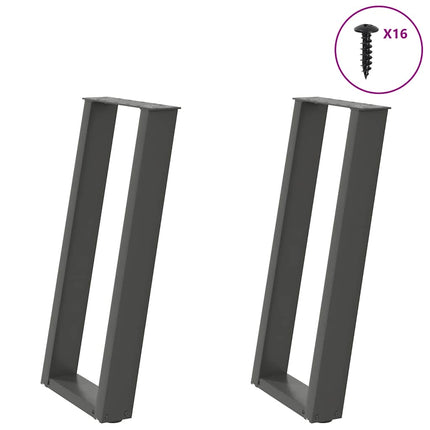 Konsolbordsben U-formade 2 st antracit 38x(72-73) cm stål