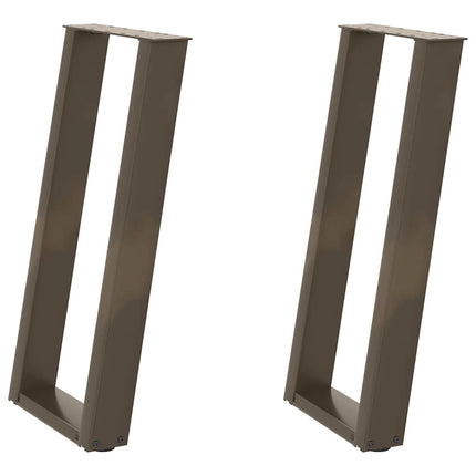 Konsolbordsben U-formade 2 st naturstål 38x(72-73) cm stål