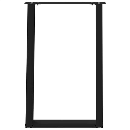 Matbordsben U-formade 2 st svarta 50x(72-73) cm stål