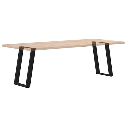 Matbordsben U-formade 2 st svarta 50x(72-73) cm stål
