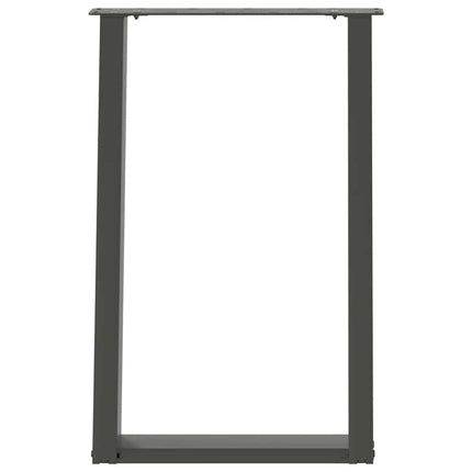Matbordsben U-formade 2 st antracit 50x(72-73) cm stål