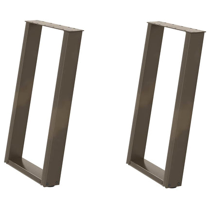 Matbordsben U-formade 2 st naturstål 50x(72-73) cm stål