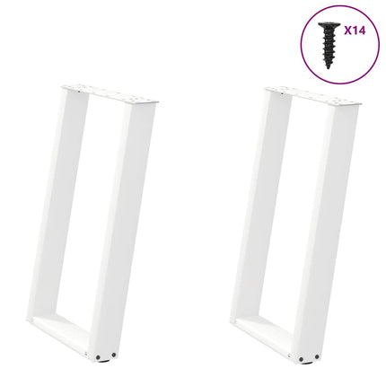 Matbordsben U-formade 2 st vita 60x(72-73) cm stål