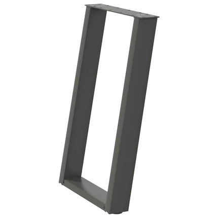 Matbordsben U-formade 2 st antracit 60x(72-73) cm stål