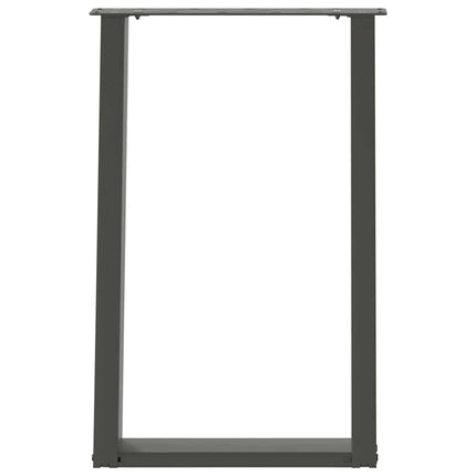 Matbordsben U-formade 2 st antracit 60x(72-73) cm stål
