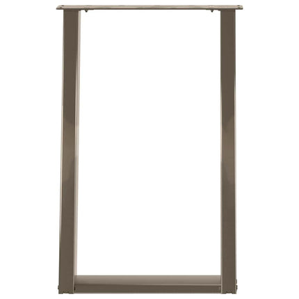 Matbordsben U-formade 2 st naturstål 60x(72-73) cm stål