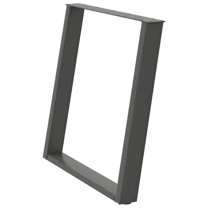 Matbordsben U-formade 2 st antracit 70x(72-73) cm stål