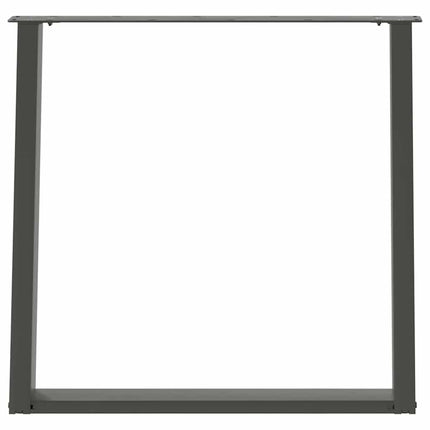 Matbordsben U-formade 2 st antracit 70x(72-73) cm stål