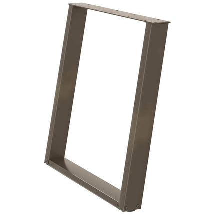 Matbordsben U-formade 2 st naturstål 70x(72-73) cm stål