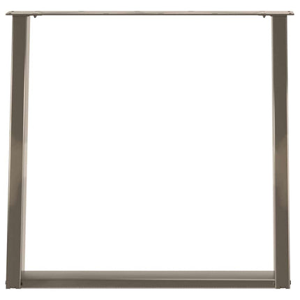 Matbordsben U-formade 2 st naturstål 70x(72-73) cm stål