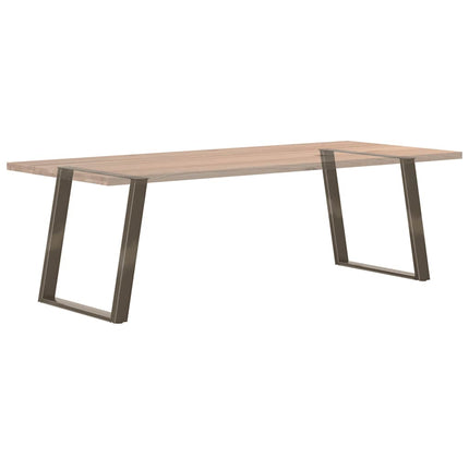 Matbordsben U-formade 2 st naturstål 70x(72-73) cm stål