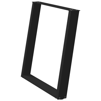 Matbordsben U-formade 2 st svarta 80x(72-73) cm stål
