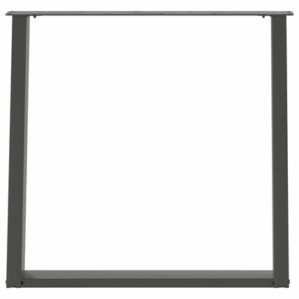 Matbordsben U-formade 2 st antracit 80x(72-73) cm stål