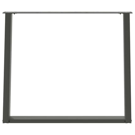 Matbordsben U-formade 2 st antracit 90x(72-73) cm stål