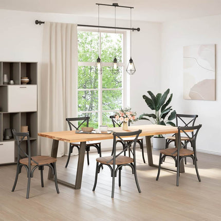 Matbordsben U-formade 2 st naturstål 90x(72-73) cm stål
