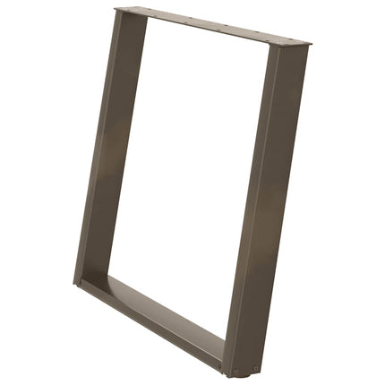 Matbordsben U-formade 2 st naturstål 90x(72-73) cm stål
