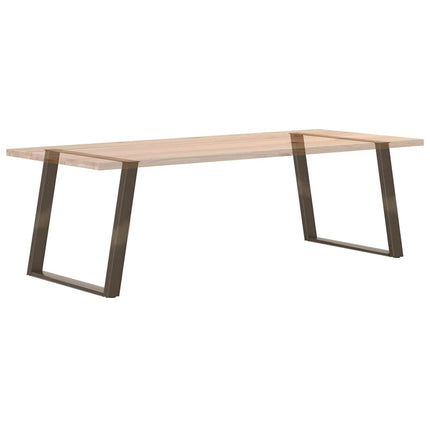 Matbordsben U-formade 2 st naturstål 90x(72-73) cm stål