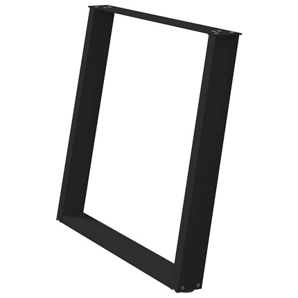 Matbordsben U-formade 2 st svarta 100x(72-73) cm stål
