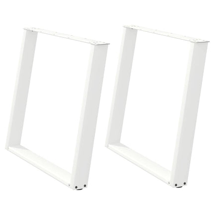 Matbordsben U-formade 2 st vita 100x(72-73) cm stål
