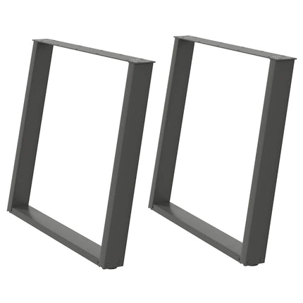 Matbordsben U-formade 2 st antracit 100x(72-73) cm stål
