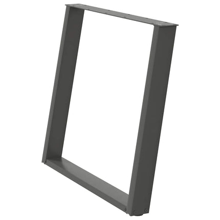 Matbordsben U-formade 2 st antracit 100x(72-73) cm stål