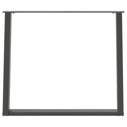 Matbordsben U-formade 2 st antracit 100x(72-73) cm stål