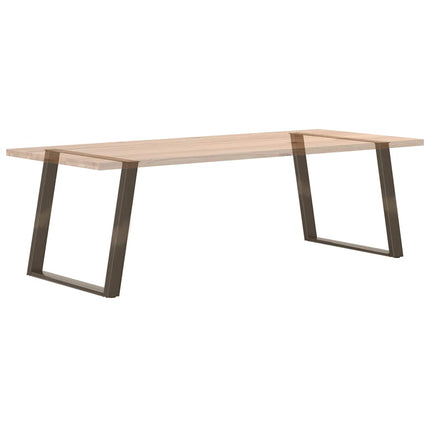 Matbordsben U-formade 2 st naturstål 100x(72-73) cm stål