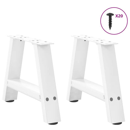 Soffbordsben A-formade 2 st vita 40x(30-31) cm stål