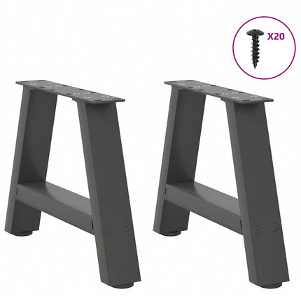 Soffbordsben A-formade 2 st antracit 40x(30-31) cm stål
