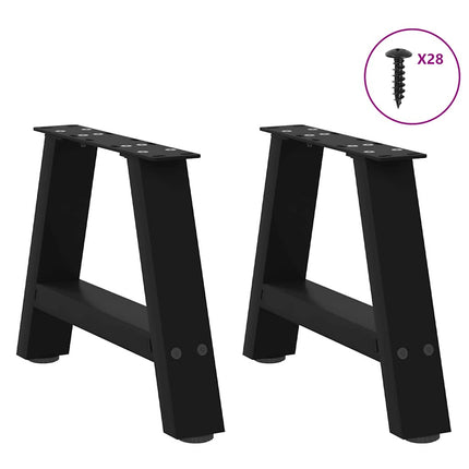 Soffbordsben A-formade 2 st svarta 50x(30-31) cm stål