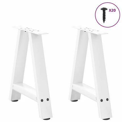 Soffbordsben A-formade 2 st vita 50x(42-43) cm stål