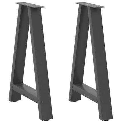 Matbordsben A-formade 2 st antracit 50x(72-73) cm stål