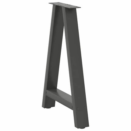 Matbordsben A-formade 2 st antracit 50x(72-73) cm stål