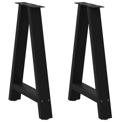Matbordsben A-formade 2 st svarta 60x(72-73) cm stål