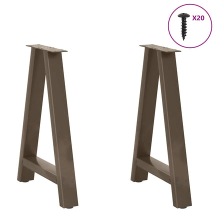 Matbordsben A-formade 2 st 60x(72-73) cm stål