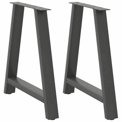 Matbordsben A-formade 2 st antracit 70x(72-73) cm stål