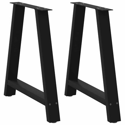 Matbordsben A-formade 2 st svarta 80x(72-73) cm stål