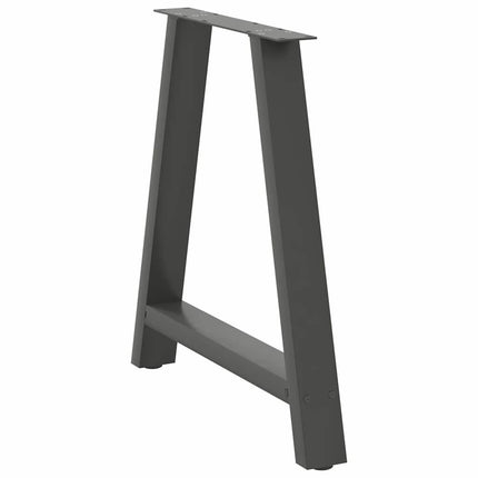 Matbordsben A-formade 2 st antracit 80x(72-73) cm stål