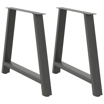 Matbordsben A-formade 2 st antracit 90x(72-73) cm stål