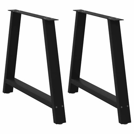 Matbordsben A-formade 2 st svarta 100x(72-73) cm stål
